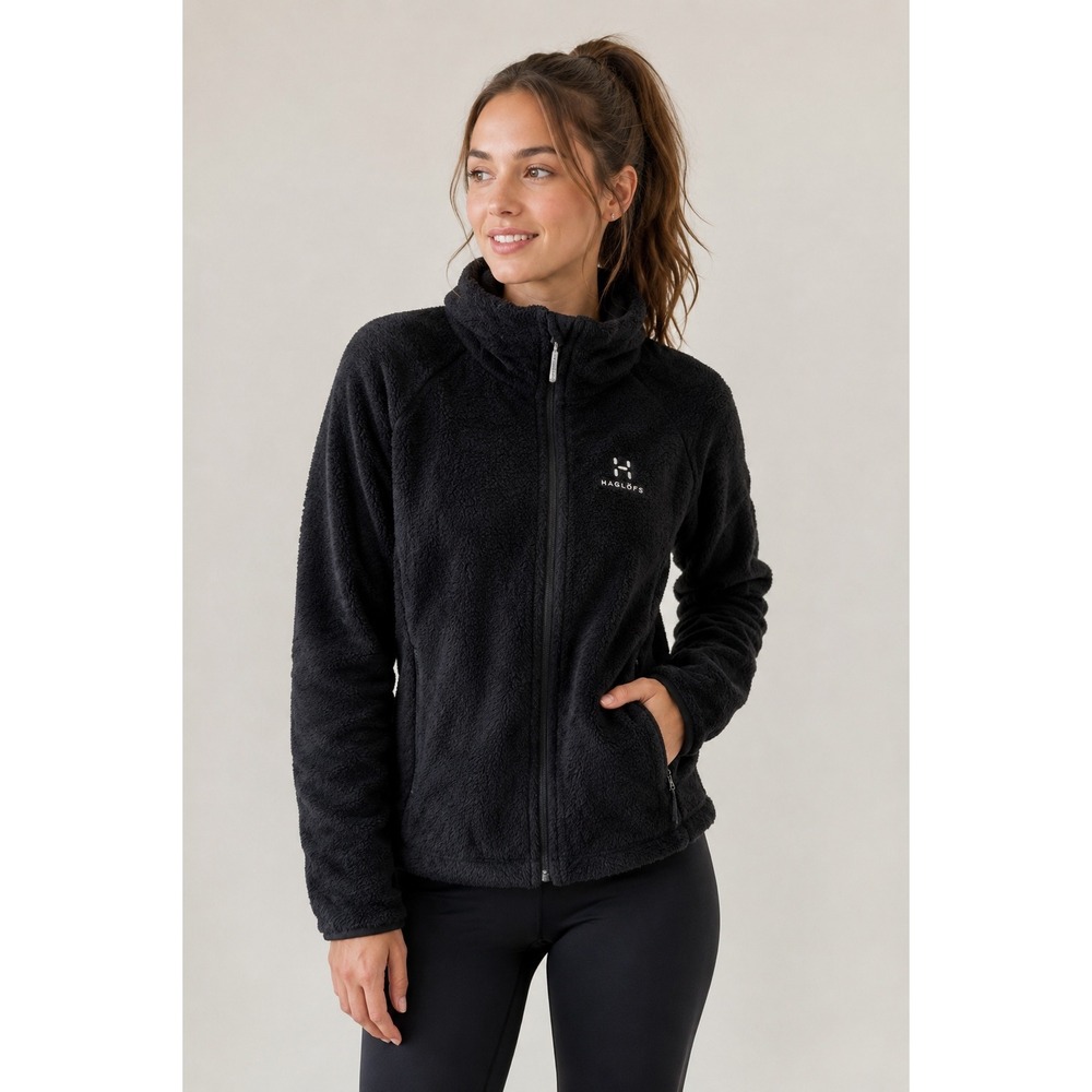 Eider Fleece‎ Jacket Full Zip Black Women's Size 8 Hooded